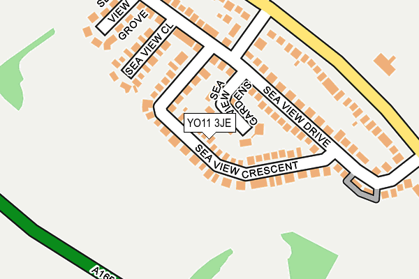 YO11 3JE map - OS OpenMap – Local (Ordnance Survey)
