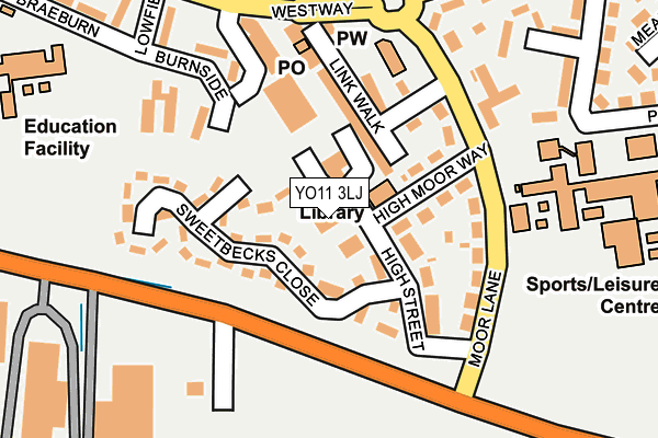 YO11 3LJ map - OS OpenMap – Local (Ordnance Survey)