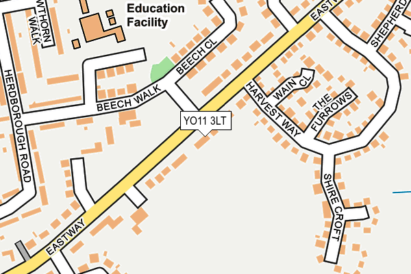 YO11 3LT map - OS OpenMap – Local (Ordnance Survey)