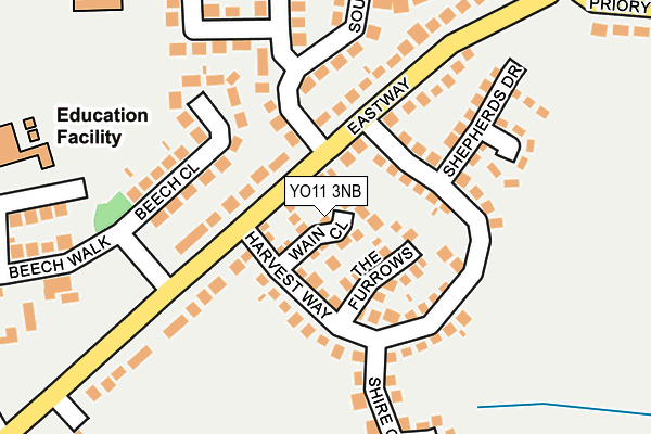 YO11 3NB map - OS OpenMap – Local (Ordnance Survey)