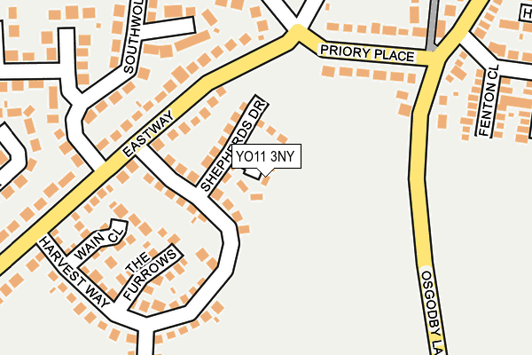 YO11 3NY map - OS OpenMap – Local (Ordnance Survey)