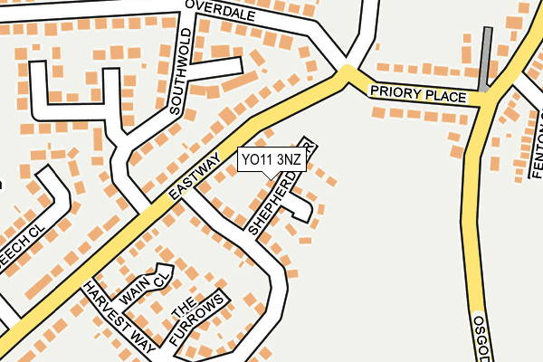 YO11 3NZ map - OS OpenMap – Local (Ordnance Survey)