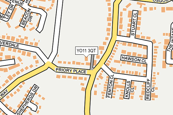 YO11 3QT map - OS OpenMap – Local (Ordnance Survey)