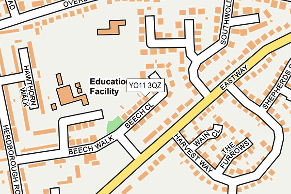 YO11 3QZ map - OS OpenMap – Local (Ordnance Survey)