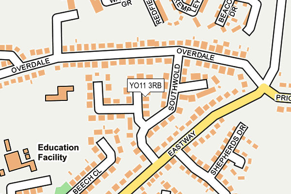 YO11 3RB map - OS OpenMap – Local (Ordnance Survey)