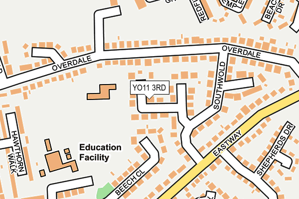 YO11 3RD map - OS OpenMap – Local (Ordnance Survey)