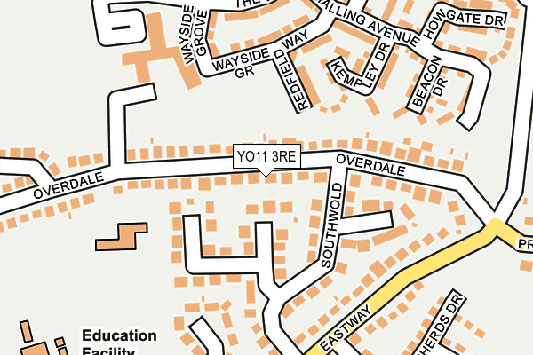 YO11 3RE map - OS OpenMap – Local (Ordnance Survey)