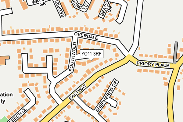 YO11 3RF map - OS OpenMap – Local (Ordnance Survey)