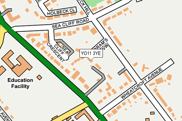 YO11 3YE map - OS OpenMap – Local (Ordnance Survey)