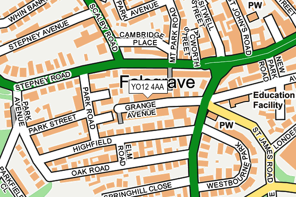 YO12 4AA map - OS OpenMap – Local (Ordnance Survey)
