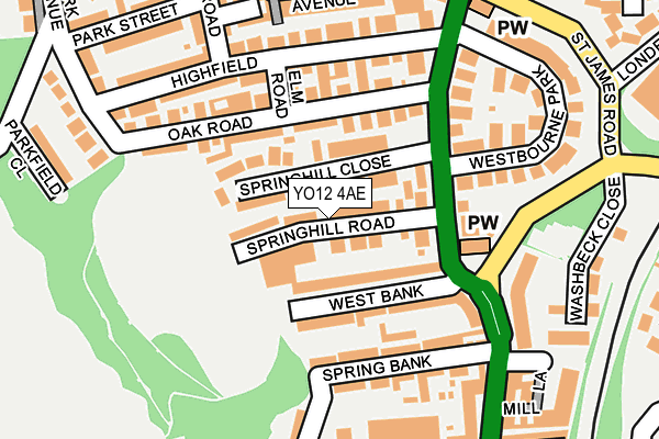 YO12 4AE map - OS OpenMap – Local (Ordnance Survey)