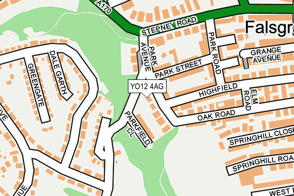 YO12 4AG map - OS OpenMap – Local (Ordnance Survey)
