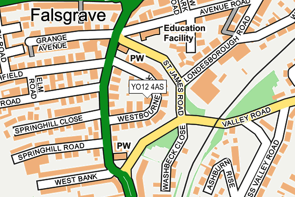 YO12 4AS map - OS OpenMap – Local (Ordnance Survey)