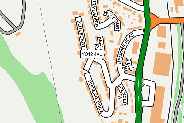 YO12 4AU map - OS OpenMap – Local (Ordnance Survey)