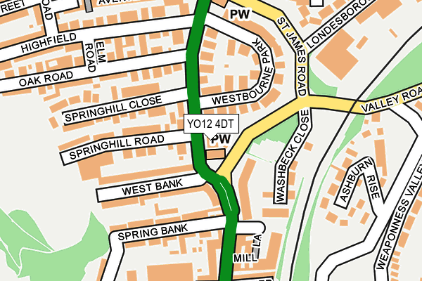 YO12 4DT map - OS OpenMap – Local (Ordnance Survey)