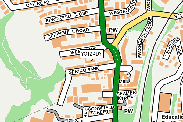 YO12 4DY map - OS OpenMap – Local (Ordnance Survey)