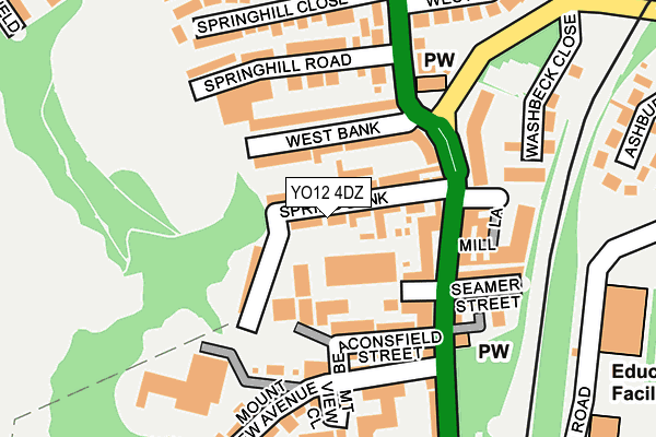 YO12 4DZ map - OS OpenMap – Local (Ordnance Survey)