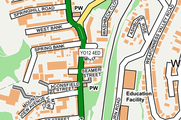 YO12 4ED map - OS OpenMap – Local (Ordnance Survey)