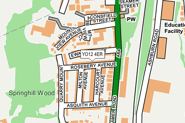 YO12 4ER map - OS OpenMap – Local (Ordnance Survey)