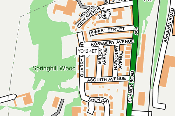 YO12 4ET map - OS OpenMap – Local (Ordnance Survey)