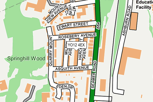 YO12 4EX map - OS OpenMap – Local (Ordnance Survey)