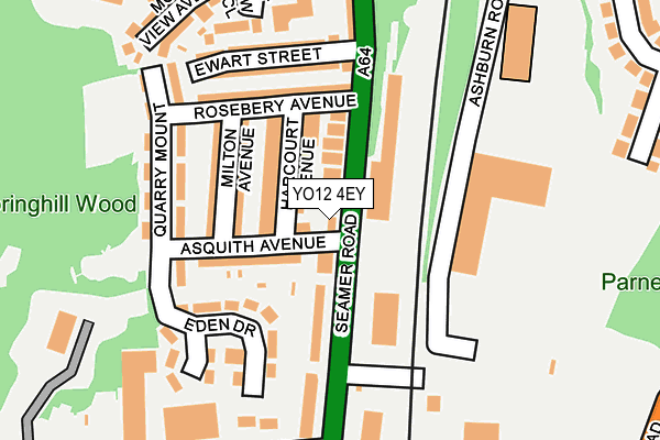 YO12 4EY map - OS OpenMap – Local (Ordnance Survey)