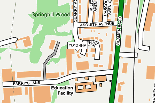 YO12 4HP map - OS OpenMap – Local (Ordnance Survey)