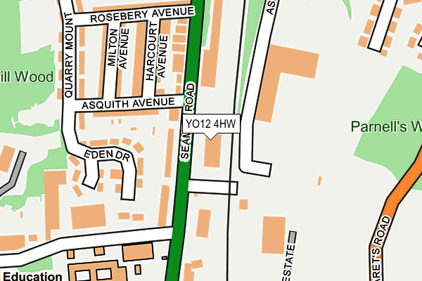 YO12 4HW map - OS OpenMap – Local (Ordnance Survey)