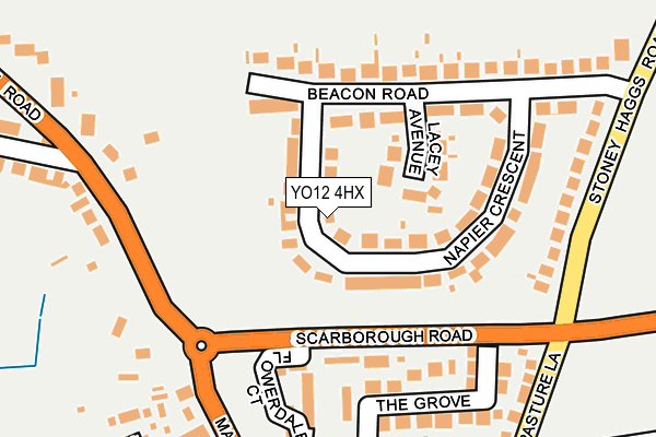 YO12 4HX map - OS OpenMap – Local (Ordnance Survey)