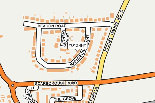 YO12 4HY map - OS OpenMap – Local (Ordnance Survey)