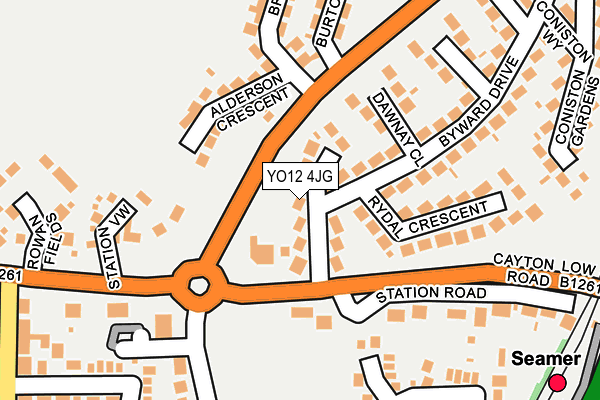 YO12 4JG map - OS OpenMap – Local (Ordnance Survey)