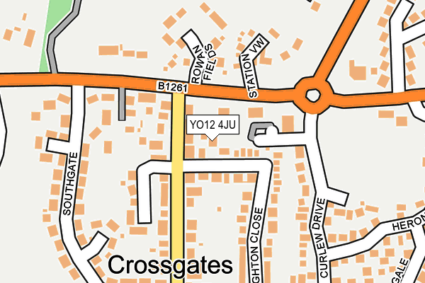 YO12 4JU map - OS OpenMap – Local (Ordnance Survey)