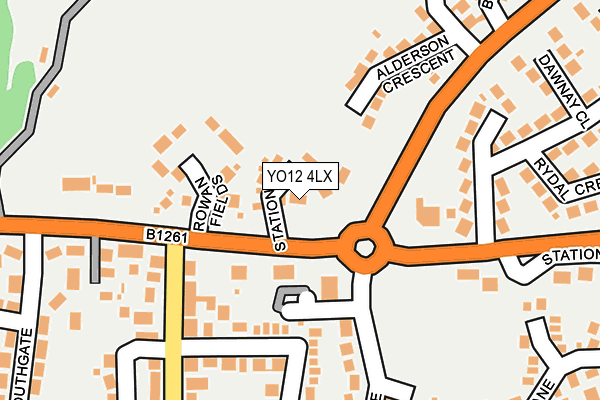 YO12 4LX map - OS OpenMap – Local (Ordnance Survey)