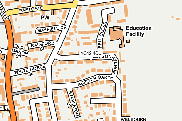 YO12 4QU map - OS OpenMap – Local (Ordnance Survey)