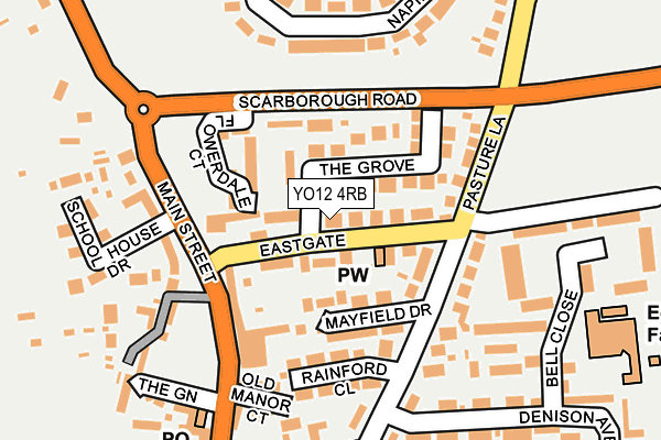 YO12 4RB map - OS OpenMap – Local (Ordnance Survey)