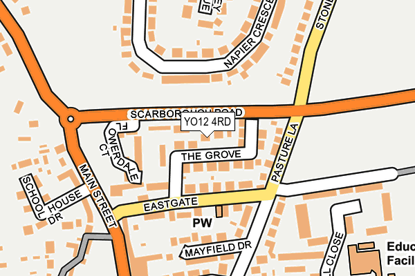 YO12 4RD map - OS OpenMap – Local (Ordnance Survey)