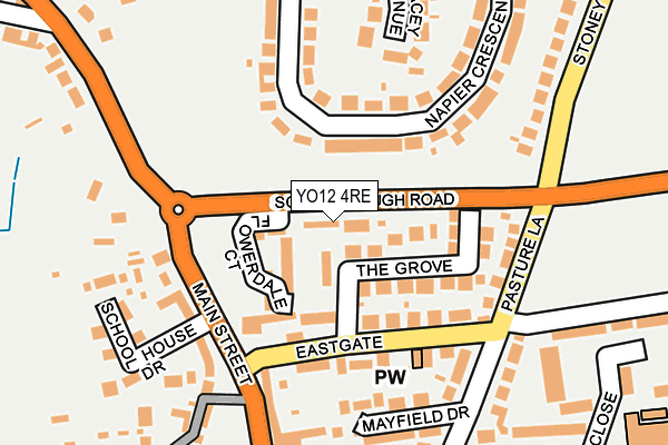 YO12 4RE map - OS OpenMap – Local (Ordnance Survey)