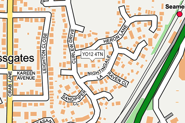 YO12 4TN map - OS OpenMap – Local (Ordnance Survey)