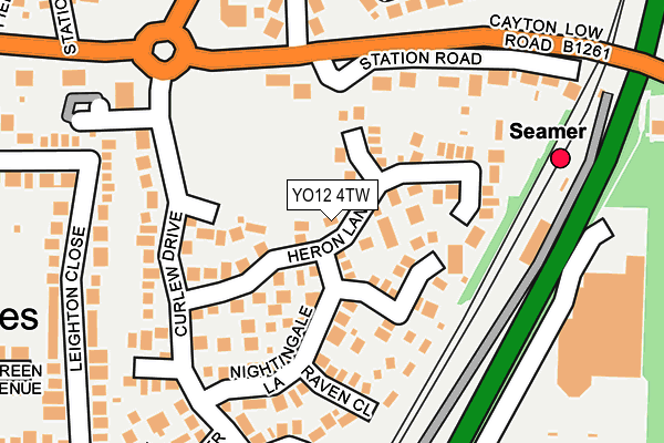 YO12 4TW map - OS OpenMap – Local (Ordnance Survey)
