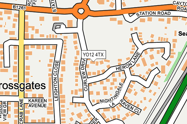 YO12 4TX map - OS OpenMap – Local (Ordnance Survey)