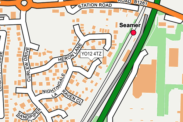 YO12 4TZ map - OS OpenMap – Local (Ordnance Survey)