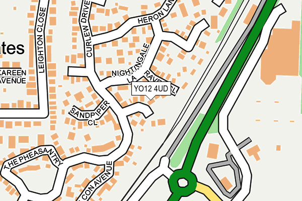 YO12 4UD map - OS OpenMap – Local (Ordnance Survey)