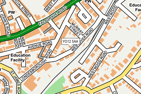 YO12 5AA map - OS OpenMap – Local (Ordnance Survey)