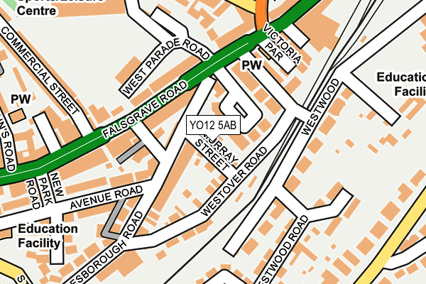 YO12 5AB map - OS OpenMap – Local (Ordnance Survey)