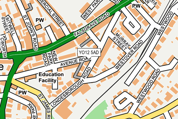 YO12 5AD map - OS OpenMap – Local (Ordnance Survey)