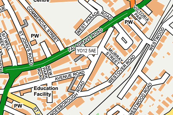 YO12 5AE map - OS OpenMap – Local (Ordnance Survey)