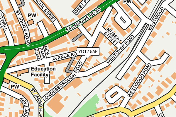 YO12 5AF map - OS OpenMap – Local (Ordnance Survey)