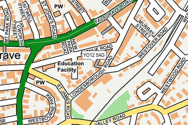 YO12 5AG map - OS OpenMap – Local (Ordnance Survey)