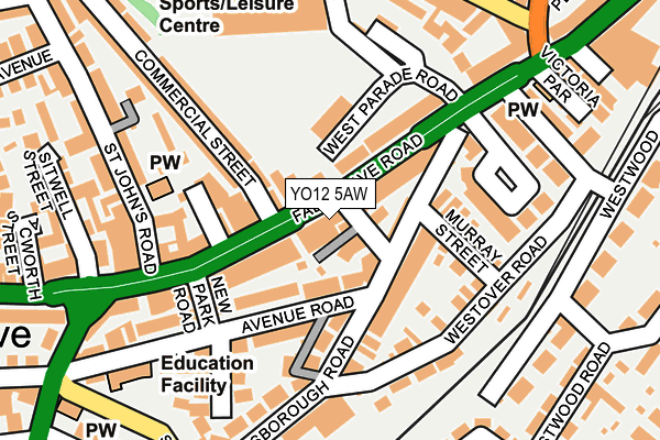 YO12 5AW map - OS OpenMap – Local (Ordnance Survey)