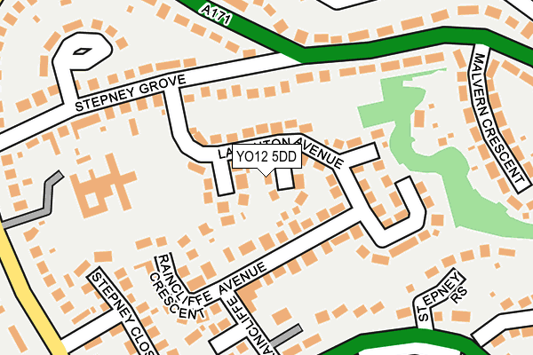 YO12 5DD map - OS OpenMap – Local (Ordnance Survey)